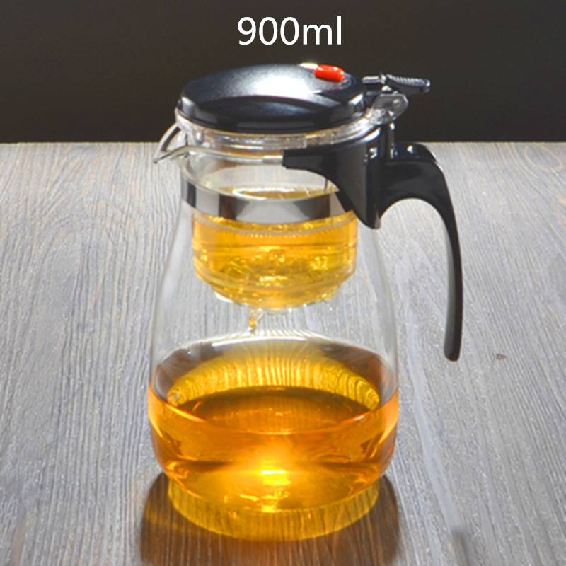Heat Resistant Explosion-Proof Glass Teapot 500ml 750ml 1000ml Jug Water Bottle Household Canteen Coffee Pot for Kitchen: light yellow