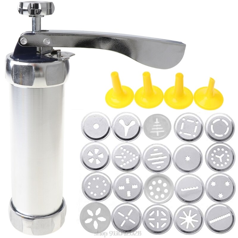 Cookie Presse Pistole Bausatz, DIY Keks Hersteller und Churro Hersteller mit 20 Dekorative Schablone Scheiben und 4 Glasur Tipps N23 20