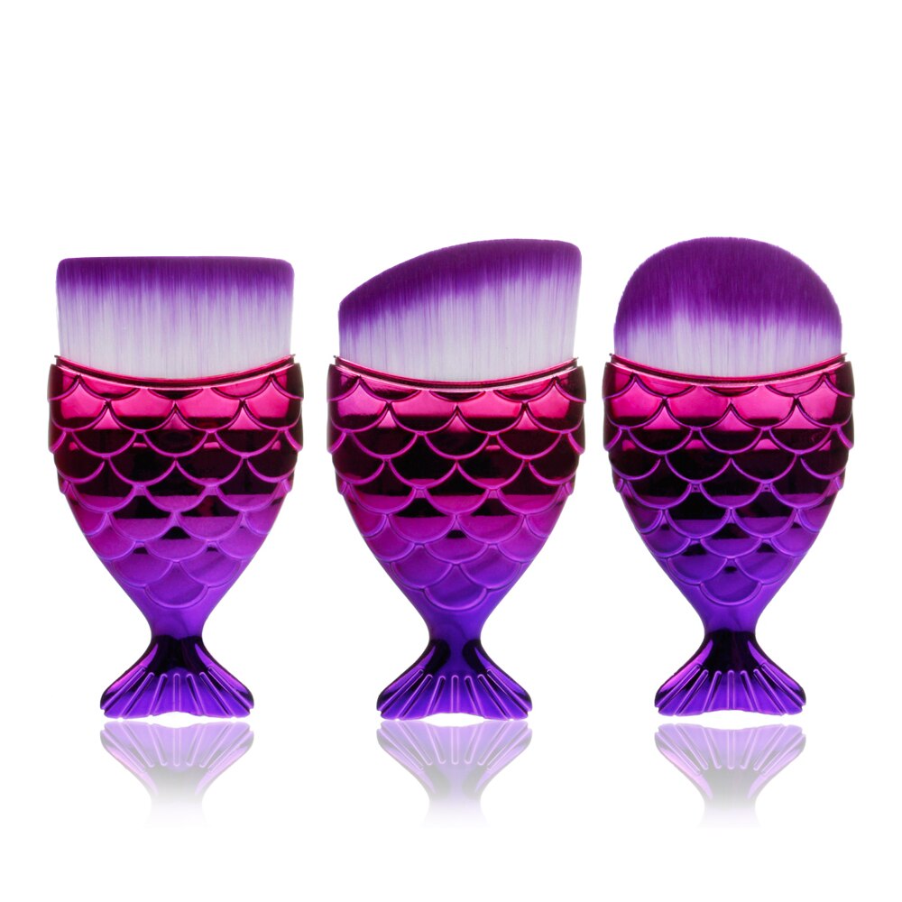 Fld 3 stuks/lot make-up zeemeermin kwasten set foundation blush cosmetische schoonheid make-up tools make-up kwasten: Stijl 5