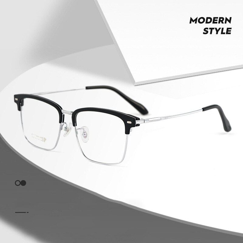 Montura de gafas de titanio puro para hombre, gafas graduadas de , a la , estilo de negocios, 2319BJ