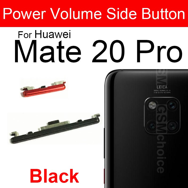Power Volume Button For Huawei Mate 20 20Lite 20Pro 20X Up Down Audio Control Button Replacement Repair Parts Flex Ribbon Cable: Mate 20 Pro Black
