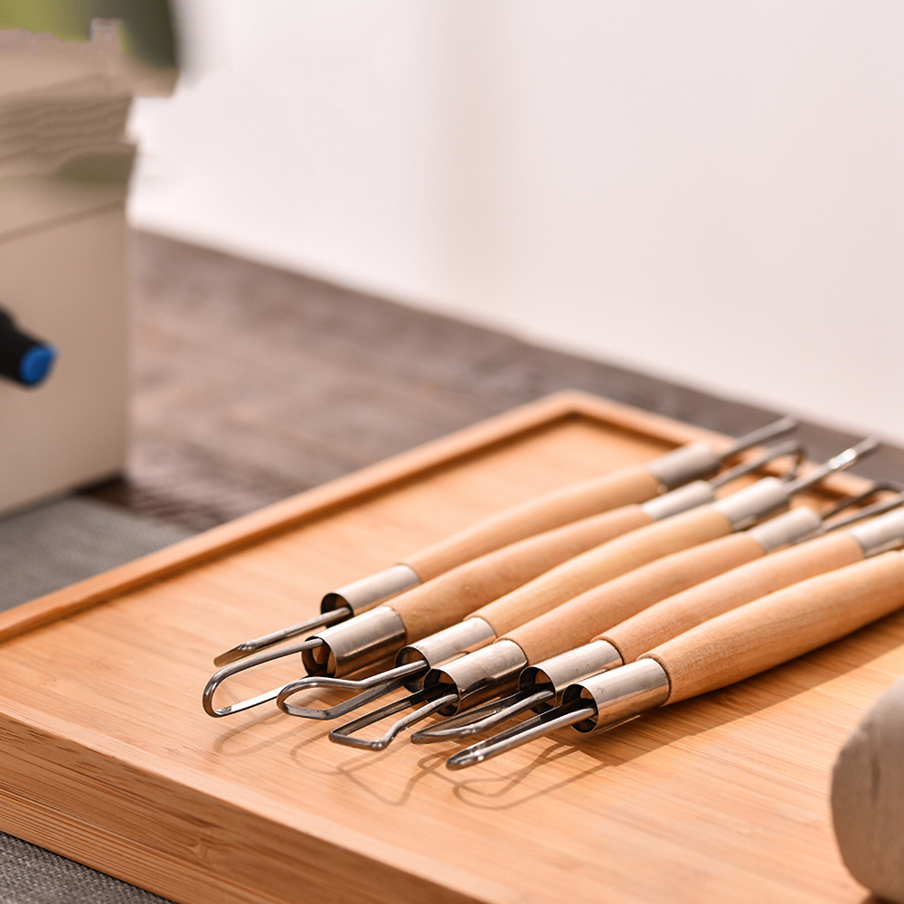 Pottery tools 6sets of double-headed flat wire knife pottery commonly used trimming knife ultra-light clay model sculpture knife
