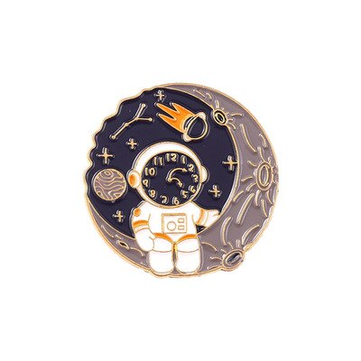 Astronaut Walvis Emaille Pins Planet Rocket Star Moon Galaxy Koffie Metalen Broches Badges Pins Top: 5