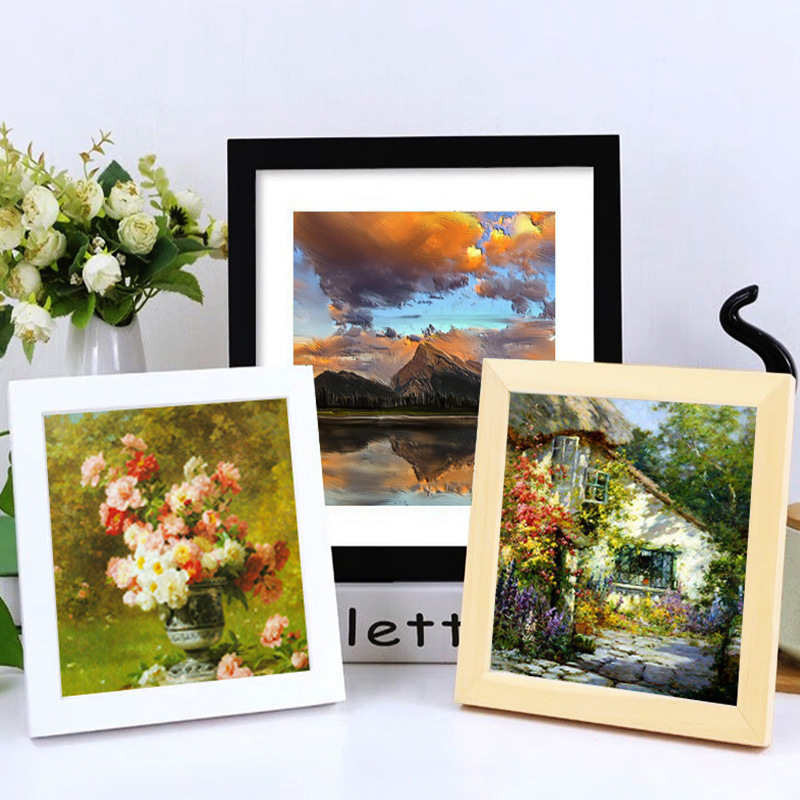 Cadre Photo carré en bois pour tenture murale, 20x20, 25x25cm, support pour photos, décor Photo, commémoratif