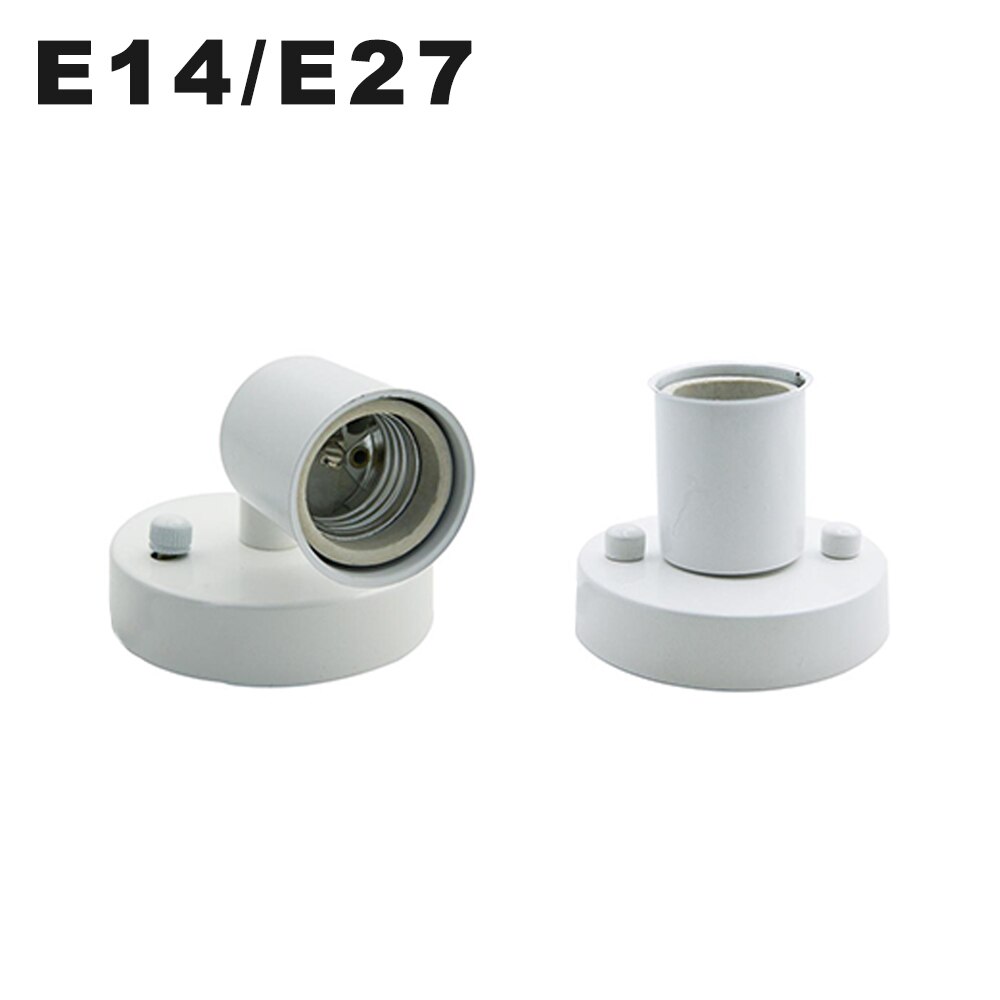 E27 Lamp Houder 180 Graden Bestuurbare E14 Plafond Plaat Ijzer Hanglamp Basis Hittebestendige Keramische Schroef Voor Lamp