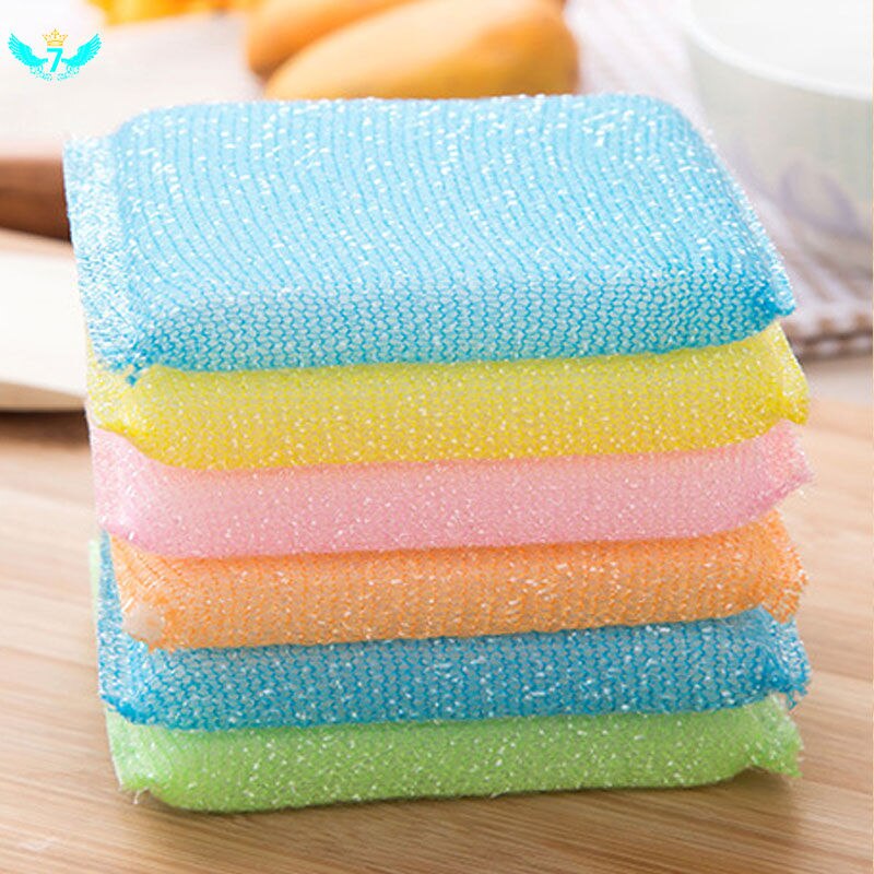 Estropajos antibacterianos de microfibra para cocina, esponjas de doble cara, estropajo antiolor, cepillo para fregar platos, sartenes antiadherentes, 4 Uds.