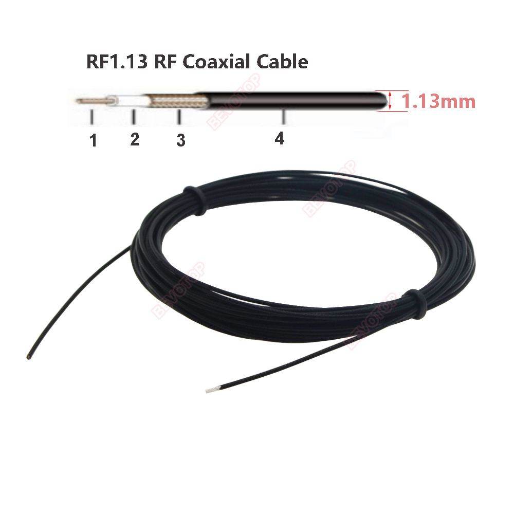 Cavo coassiale RF RF1.13 OD = 1,13 mm Pigtail 50 Ohm Cavo di prolunga coassiale RF Mini filo per connettore Ufl IPX-1 IPX-3 IPX-4 MHF4: Grigio scuro / 2P