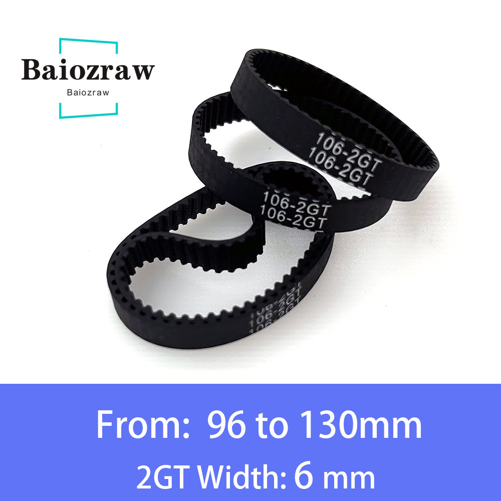 3D części drukarki GT2 6mm pętla zamknięta gumowy pasek rozrządu 96 98 100 102 104 106 108 110 112 114 116 118 120 122 124 126 130mm 2GT