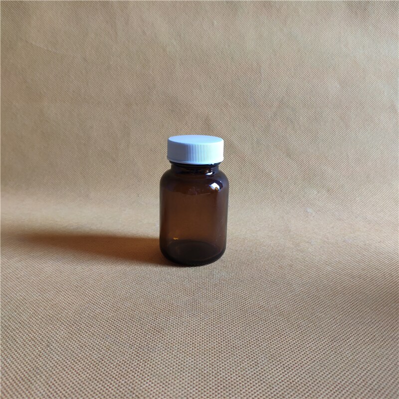 75 ml Bruine brede mond glazen reagensfles Chemische Reagens Fles Bruin glas sample fles Bijpassende PTFE pakking