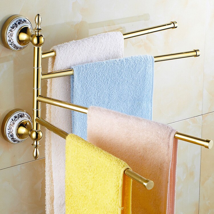 Toallero antiguo europeo para baño, barra giratoria de porcelana, accesorios de baño, 3/ 4 Bar