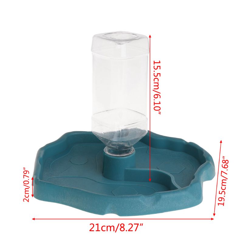 Reptile Feeder 2 in 1 Automatic Water Food Feeding Plate Lizard Turtle Dispenser 85LA