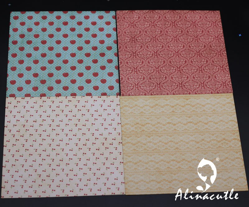 AlinaCraft 24 sheets 6"X6" patterned paper cherry ripe Scrapbooking paper pack handmade craft paper craft Background pad