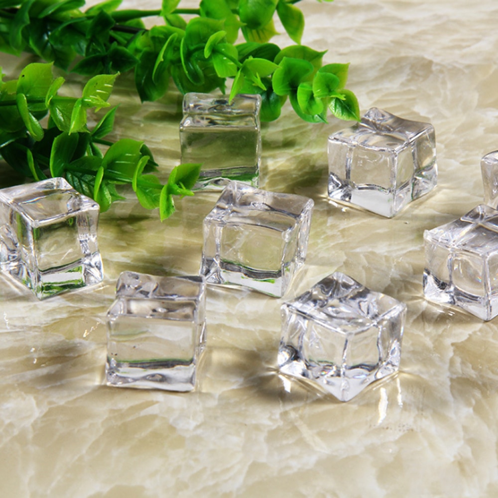 5 Pcs/lot 25mm faux glaçons réutilisables Cubes de cristal acrylique artificiel décor de fête Whisky boissons affichage accessoires de photographie
