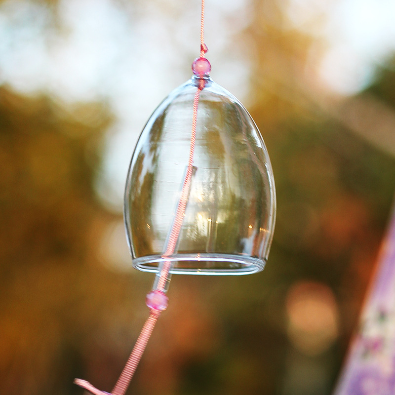 Vidro transparente Wind Chime, DIY Graffiti pintados à mão Wind Chime, adequado para decoração ao ar livre, Festival da Primavera: Dourado