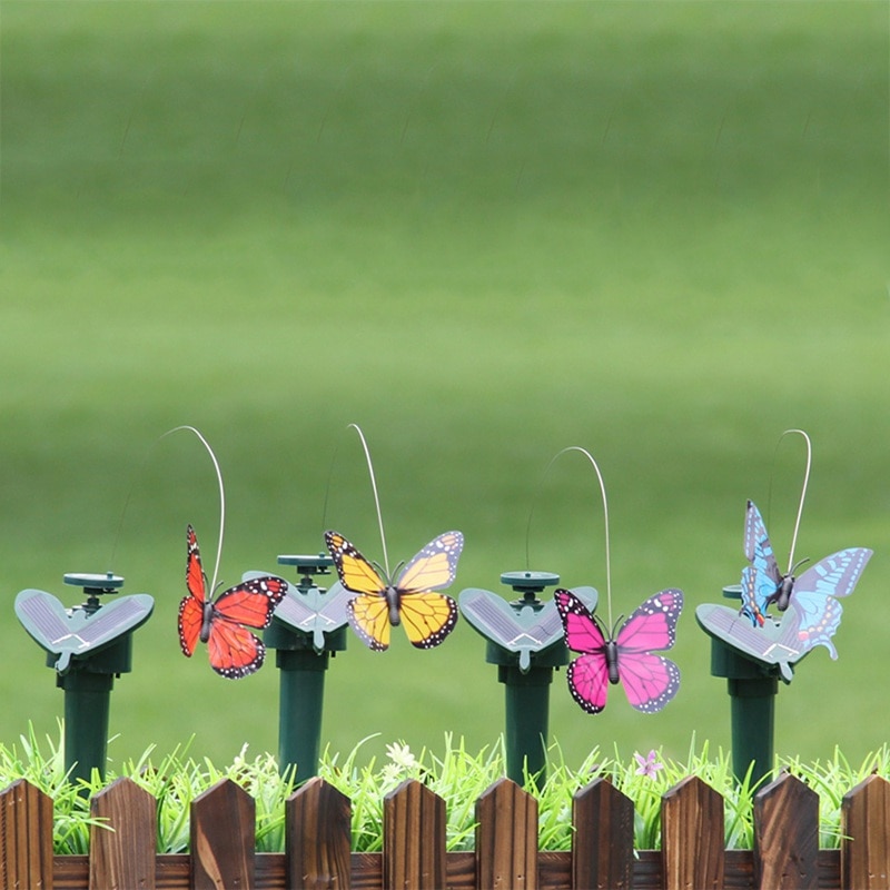 NEUE Fliegen Flatternde Kolibri Lustige Solar- Spielzeug Angetrieben VöGel Schmetterlinge für Garten Dekoration Zufällige Farbe 1PC