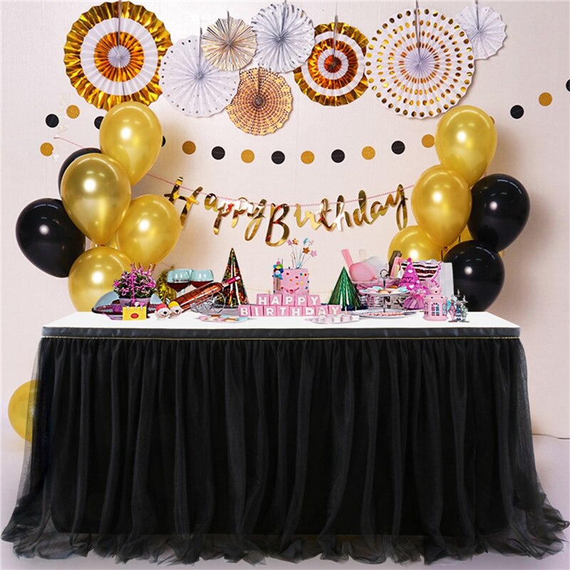 183x77cm Table Skirts Birthday Tulle Table Skirting Wedding Party Tutu Table Skirt Baby Shower Halloween Party Home Decor