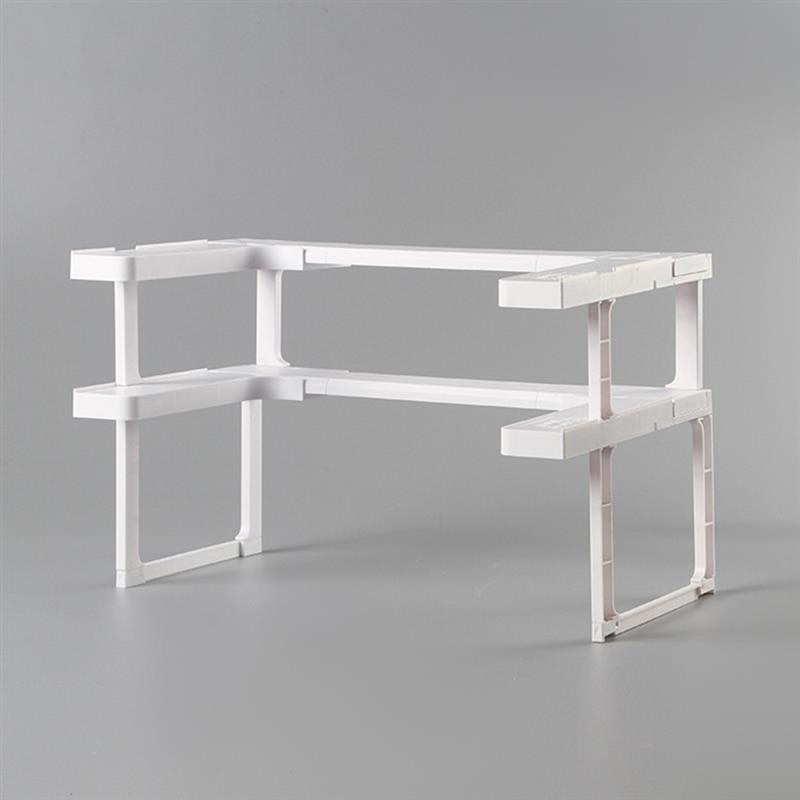 2 Layers Kitchen Storage Shelf Cabinet Cupboard Organizer Adjustable Kitchen Storage Spice Rack Countertop Organizer Cabinet