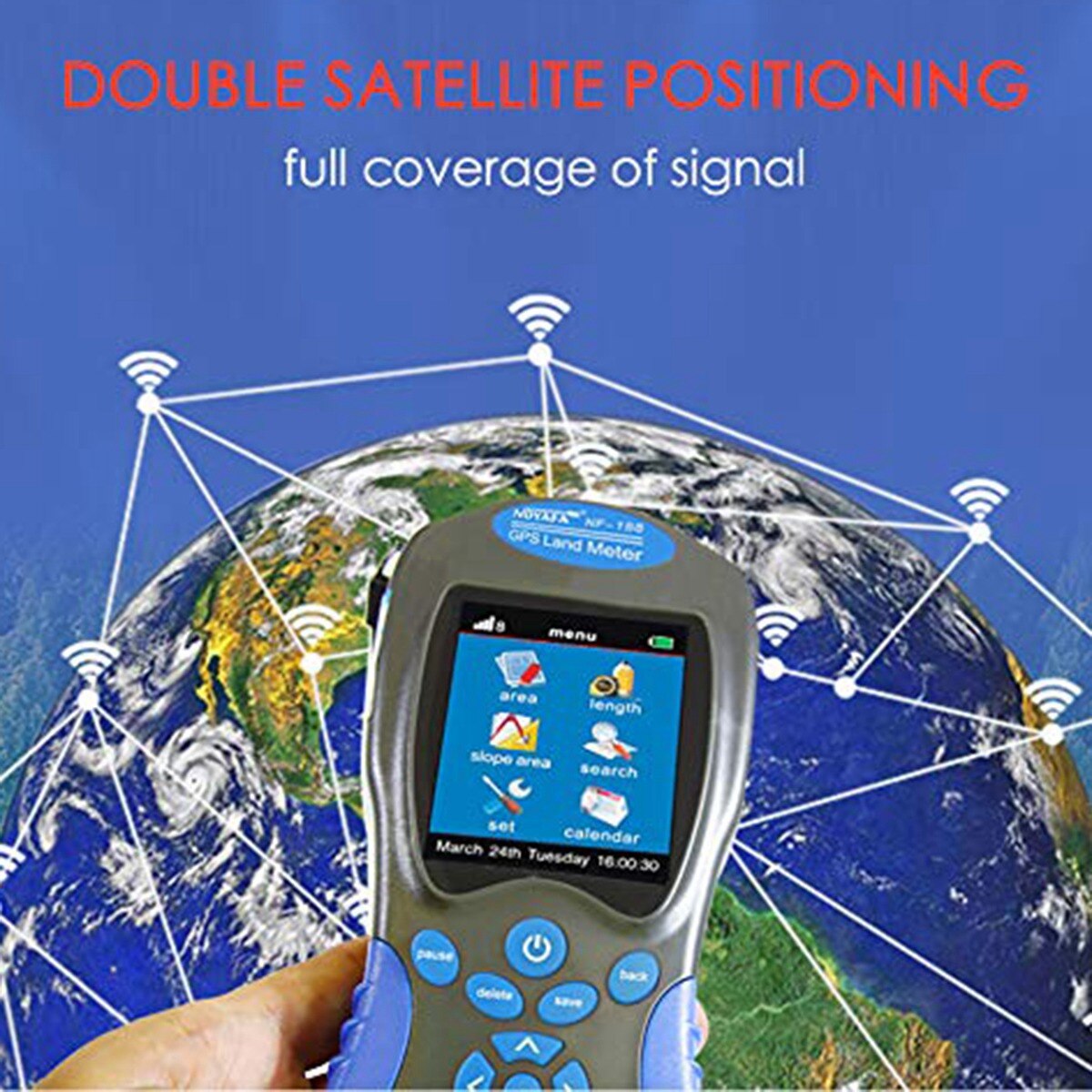 Noyafa nf -188 gps landmeter enhver jordplads og omkreds kan måles udendørs måleområde værktøj 0-999999.9 m eu stik