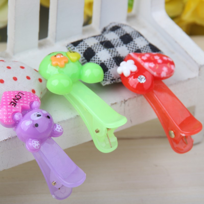 20Pcs Mix Kleur Stijlen Bloem Cartoon Haarspelden Lovely Kids Meisjes 3 Cm Multicolor Haar Clip Haarband Accessoires