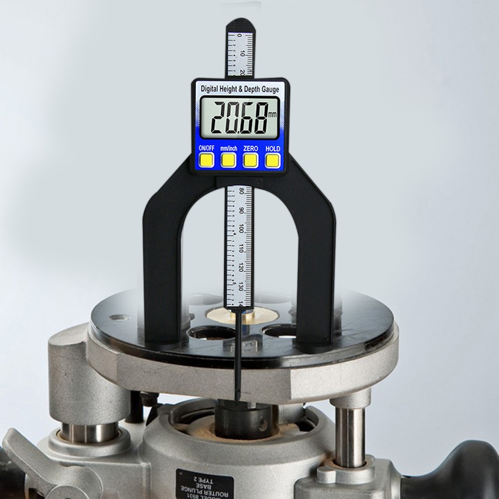 Digital Display Height Gauge Electronic Depth Meter Ruler Woodworking Measuring Tools 0-80mm Range