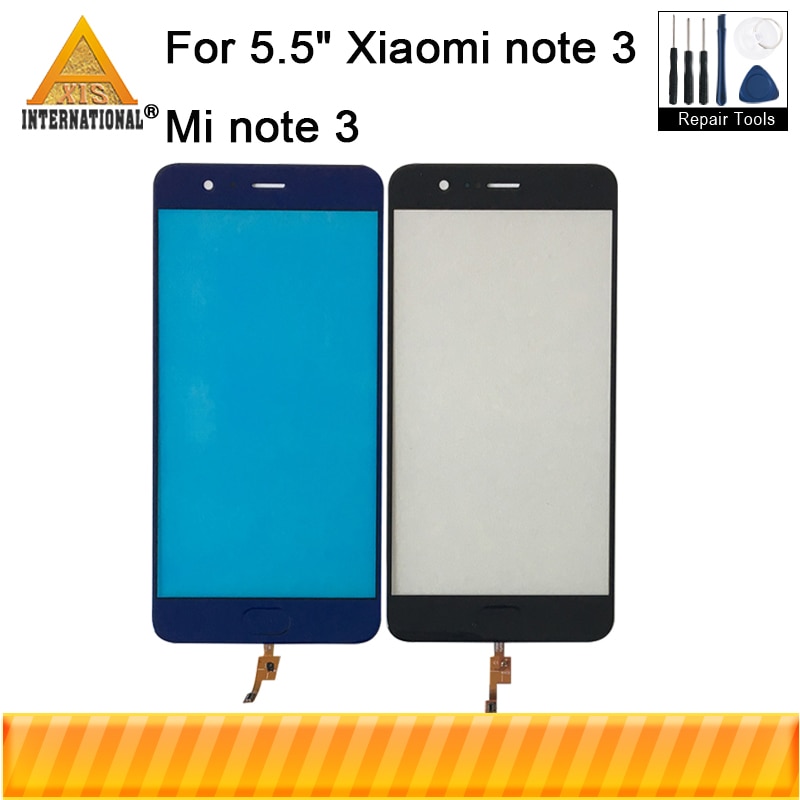 Axisinternational 5.5 "Voor Xiao Mi Note 3 Mi Note 3 Touch Panel Digitizer Voor Glas Met Vingerafdruk Flex Kabel Met Gereedschap