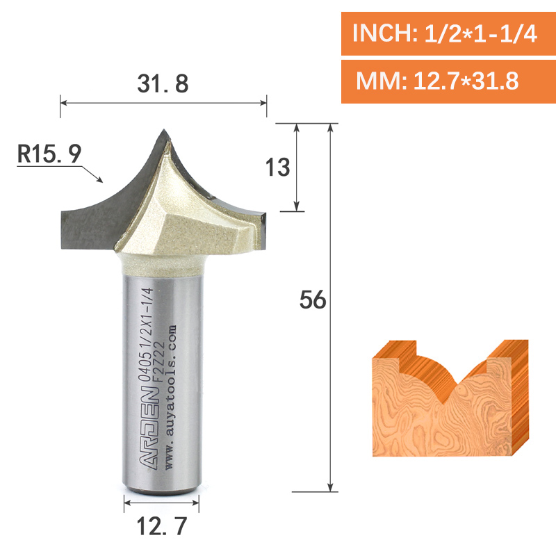 Punta de corte de punta dorada, herramienta de tallado de carburo, punta afilada para carpintería, fresa de borde de arco, broca enrutadora de grabado MDF: 28 mm