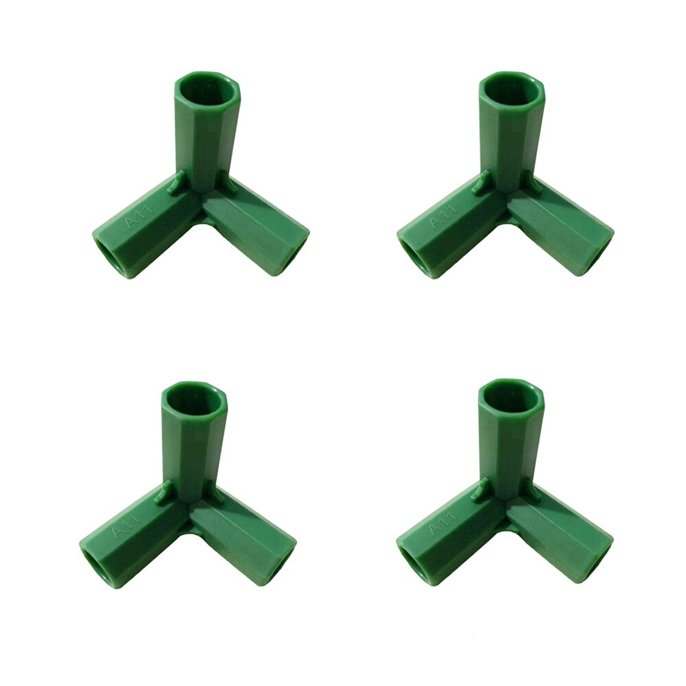 Conector de tubería de 11mm para invernadero, marco de plástico PE, 3 vías, soporte para plantas, bricolaje: 4 PCS      A
