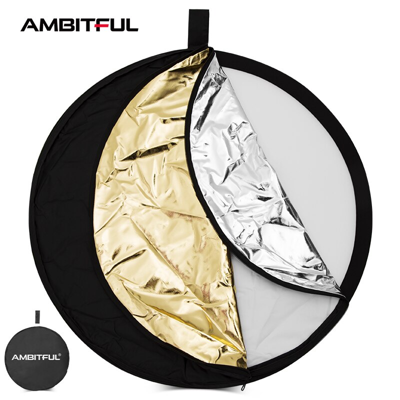 Ambitful 5in1 60Cm 80Cm 110Cm 80X120Cm Zilver Wit Goud Portable Inklapbare Licht Ronde Fotografie reflector Voor Studio