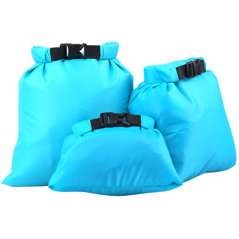 Small Size Light Weight Portable PVC Waterproof Bag Travel Storage Bag for Summer Travel Beach Drift Camping 3Pcs LDF668: White