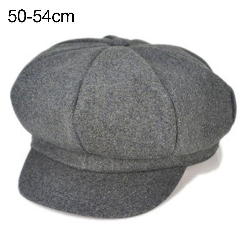 Jongenspet unisex effen kleur achthoekige pet met klep schilder baret hoed voor meisjes pet: Donkergrijs / Kinderen