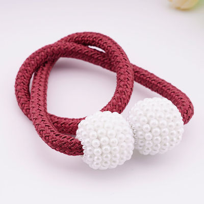 1/2PCS Magnetic Curtain Clip Curtain Holders Pompom Tieback Buckle Hanging Ball Buckle Curtain Tie Back Accessories Home Decors: Red / 2 PCS