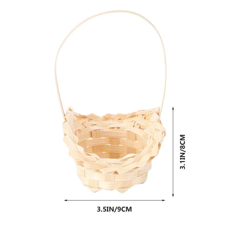 Mini canasta de flores tejida de madera, 5 uds., envases para flores, cestas de frutas, Cestas tejidas para envolver