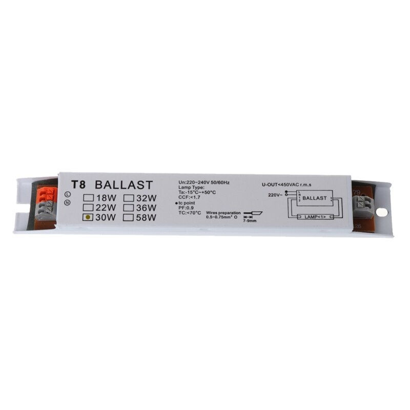 T8 220-240V AC 2x18W Wide Voltage Electronic Ballast Fluorescent Lamp Ballasts: 30W