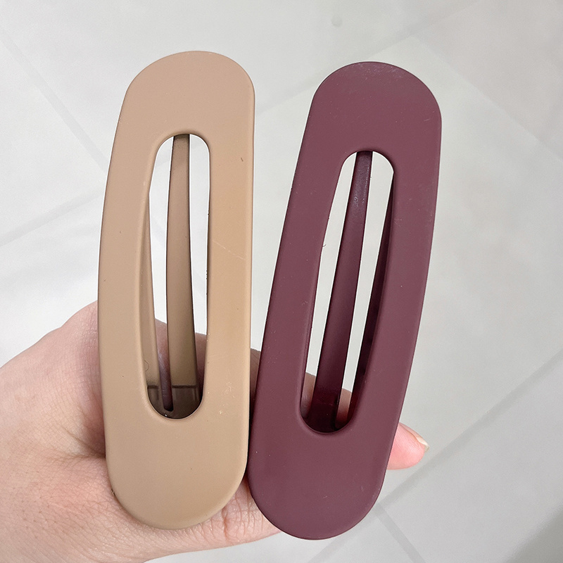 2 pçs coreano fosco para mulheres grandes grampos de cabelo fosco grande clipe franja presilhas meninas acessórios para o cabelo: Branco
