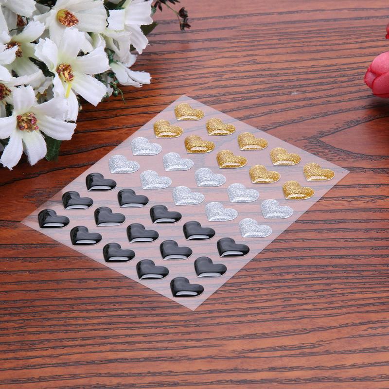 Enamel Dots Self- adhesive Heart Shape Resin Stickers for Scrapbooking DIY Photo Album Card Making Decoration