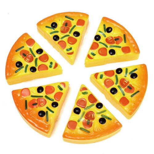 6PCS Childrens/Kids Pizza Slices Toppings Pretend Dinner Kitchen Play Food Toys