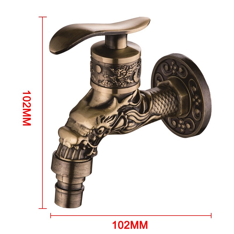 Grifo de la lavadora Retro Vintage tallado fregadero de casa jardín grifo de agua único QJS tienda