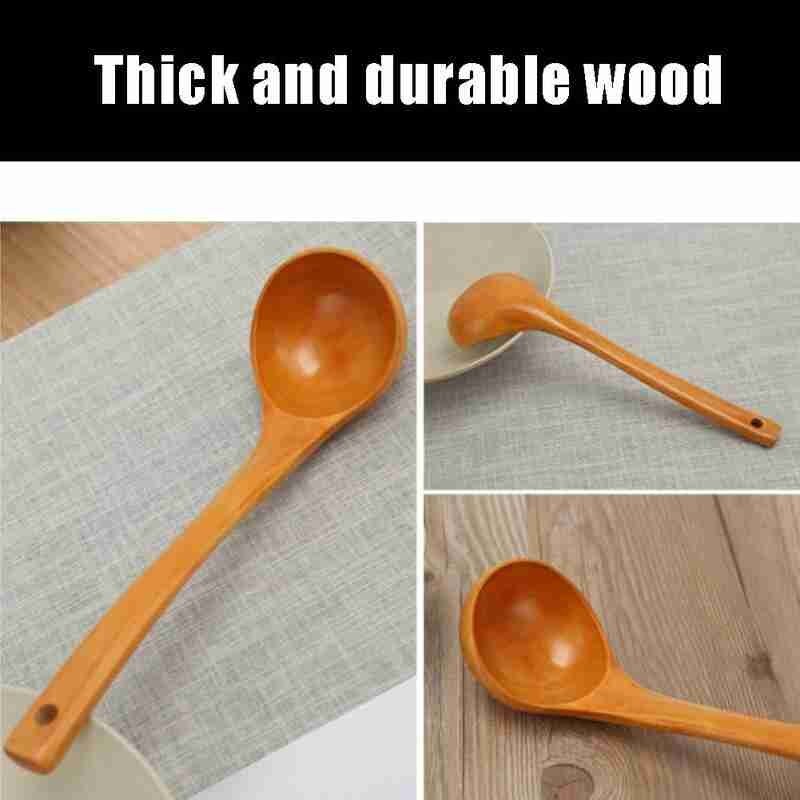 1pc köksredskap köksredskap non-stick hand wok spade långt handtag trä matlagning ris spatel skopa köksredskap tillgång