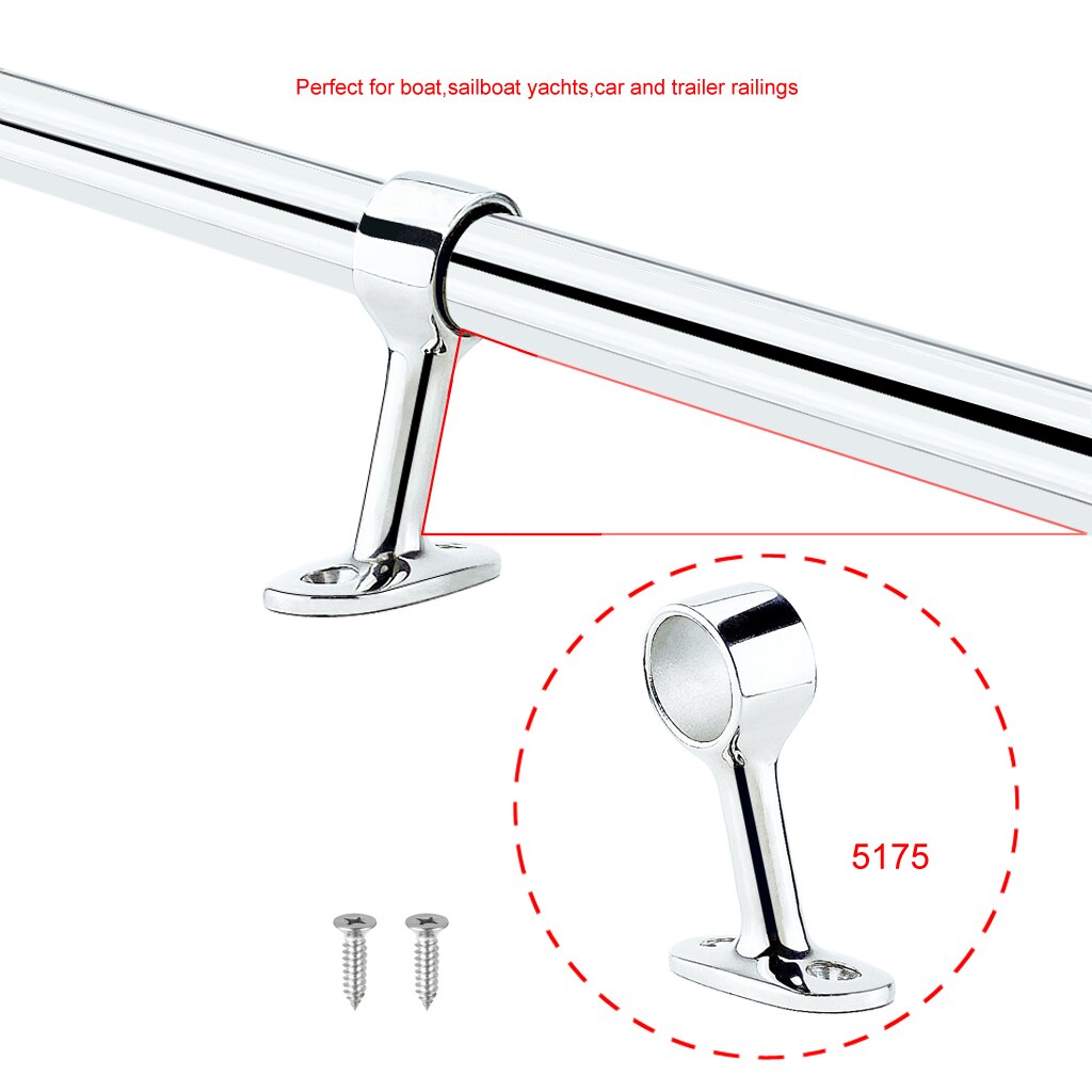 2X Angles 316 Stainless Steel Boat Hand Rail Fitting Marine Railing Support Bracket Tube Stanchion Hardware Yacht Accessories