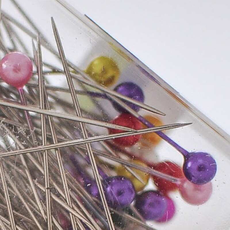 100Pcs Parel Naald Ronde Hoofd Kleding Naald Diy Decoratie Ambachten Bruiloft Broche Naald Naald Positionering Doos