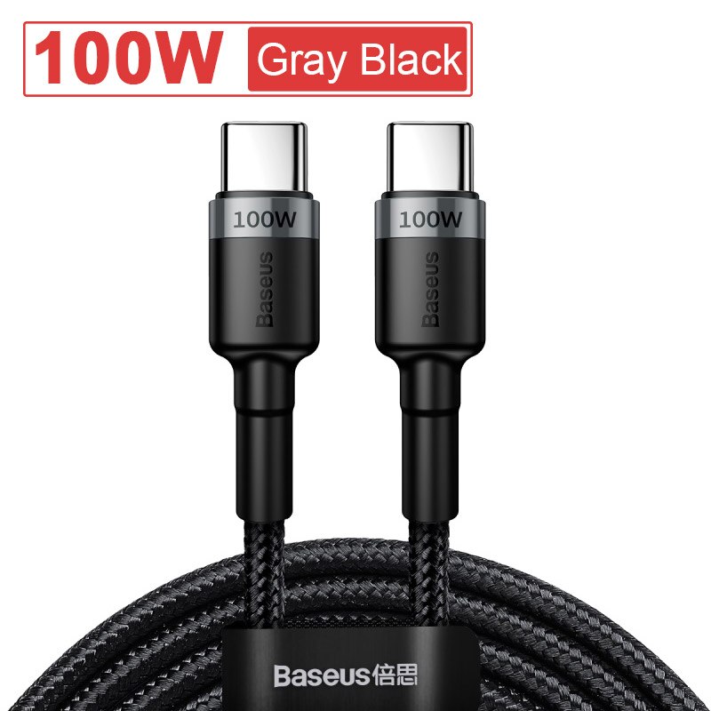 Baseus 100W Usb C Naar Usb Type C Kabel Voor Macbook Pro Quick Charge 4.0 Snel Opladen Voor Samsung xiaomi Mi 10 Lading Kabel: Gray 100W Cable / 1m (3.28 FT)
