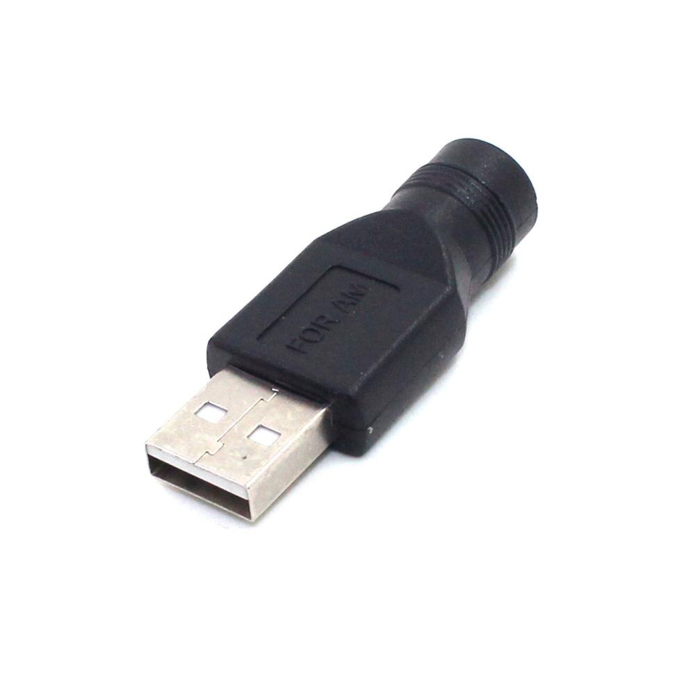 Female Jack To USB 2.0 Male Plug / Female Jack 5V DC Power Plugs Connector Adapter Laptop 5.5*2.1mm Black Color: Brown