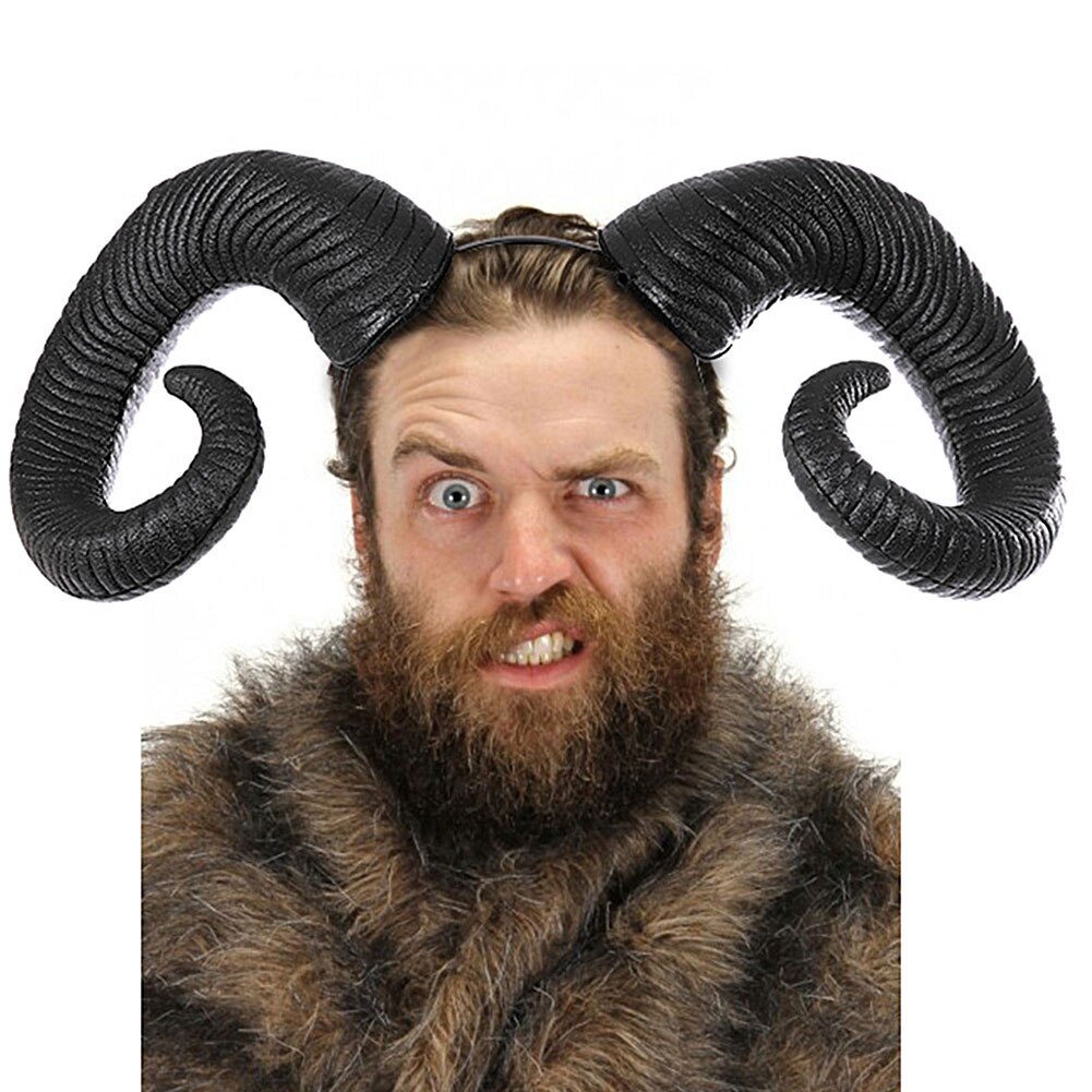 Halloween Props Funny Horns Unisex Cosplay Party Costume Head Accessories Black/White