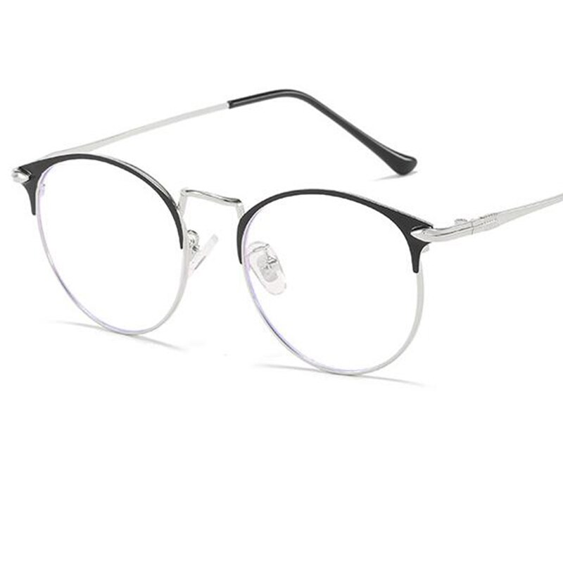 Large Retro Round Blue Filter Glasses Clear Lens Metal Frame Eyewear Optical Spectacles Eyeglasses arrow Blue Light Glasses