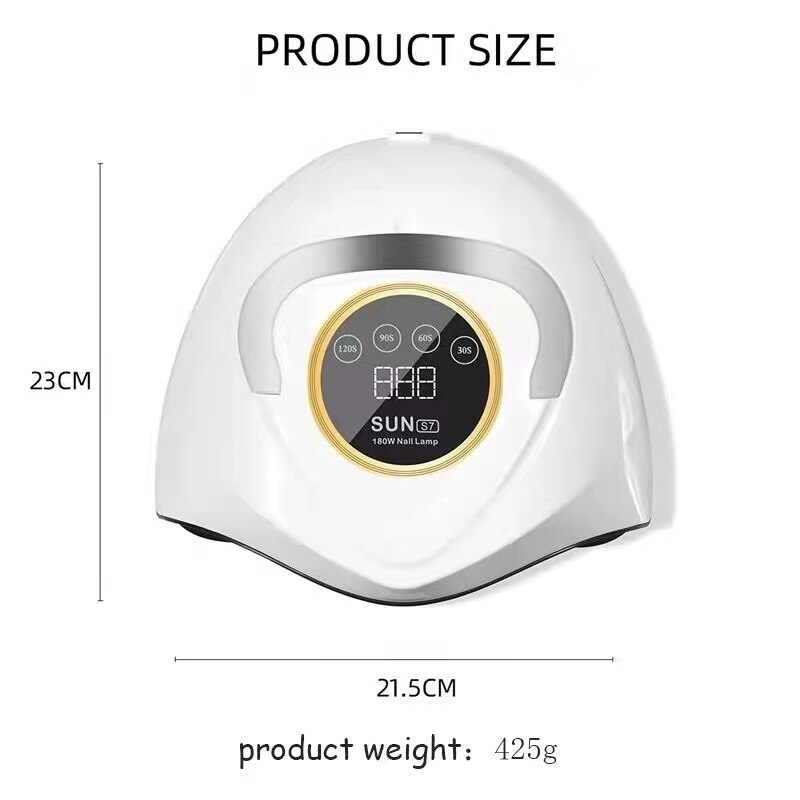 SUN S7-secador de uñas de 180W, lámpara UV LED de alta potencia, pantalla LCD, temporizador de secado de uñas para secar todo el Gel, herramientas de arte de manicura