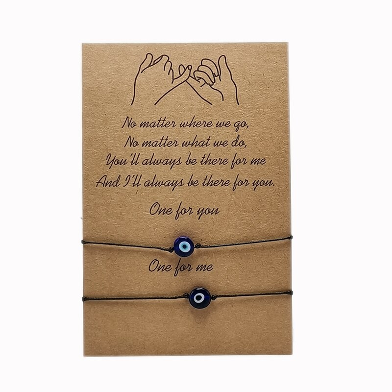 2 bracelets en fil rouge mauvais œil turc pour femmes et hommes, en corde tissée à la main, réglable, bijoux d'amitié pour Couple
