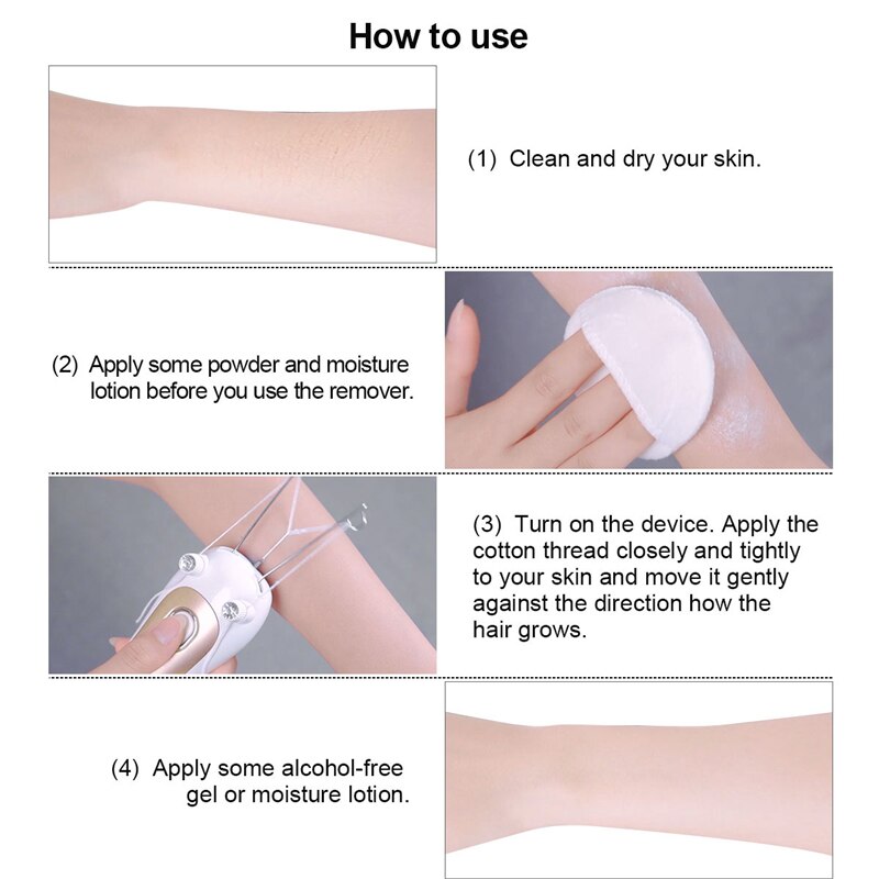 Utensilio para eliminar el vello Facial femenino, depiladora de hilo de algodón para cuerpo y piernas