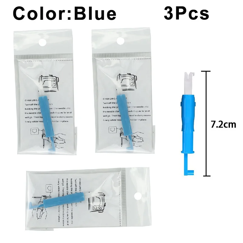 Enhebrador de agujas para máquina de coser, enhebrador automático de costura rápida, herramienta de inserción para máquina de coser, 1/3 Uds.: naranja
