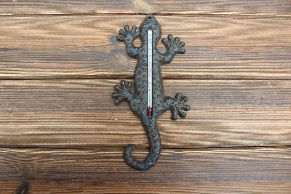 Rustieke Land Gietijzer Muur Thermometer Wanddecoratie Thermografiek Handwerk Van Outdoor Tuin: Model A