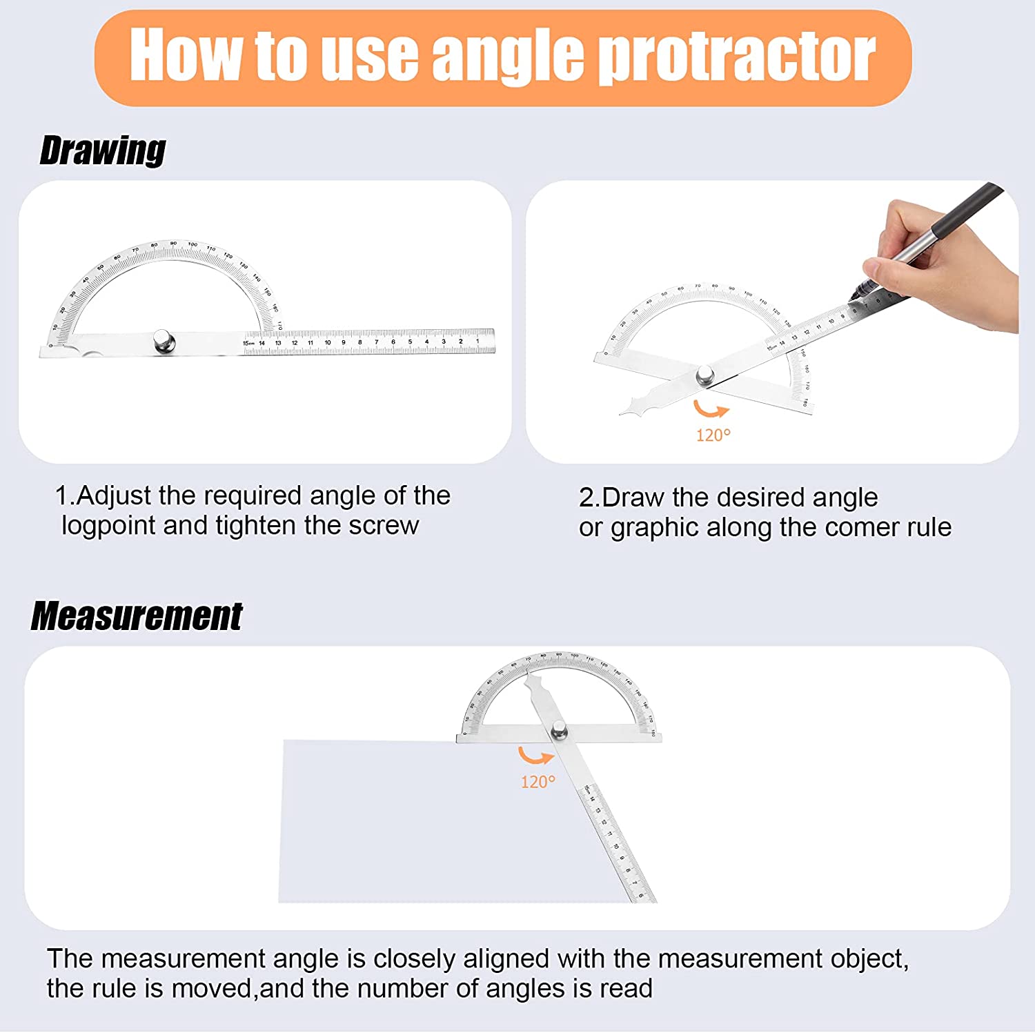 180 Graden Gradenboog Semi-Cirkel Hoek Heerser Gradenboog Rotary Hoek Finder Goniometer Houtbewerking Hoek Meetinstrument